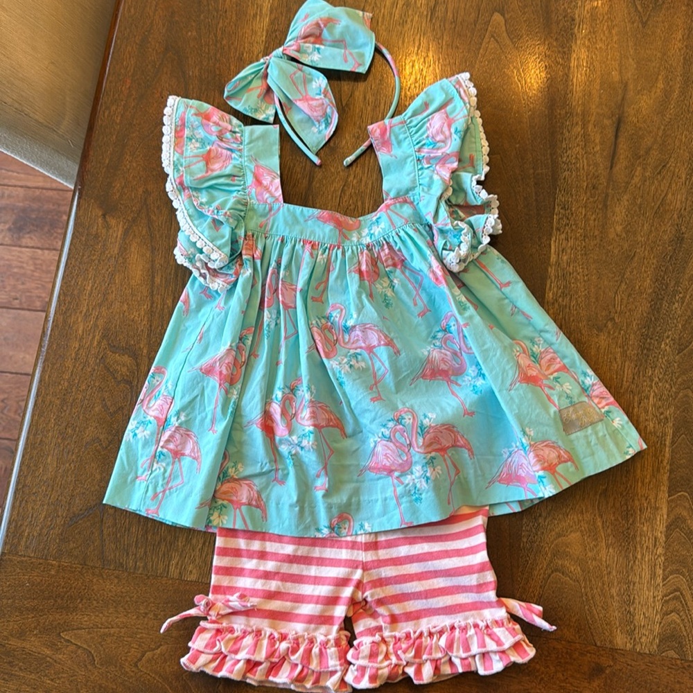Eleanor Rose Flamingo top with matching bottoms